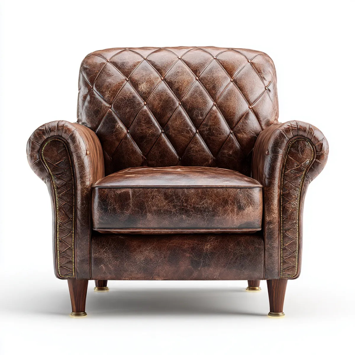 Fotel, Krzesło klubowe Chesterfield ze skóry syntetycznej PU pikowany 105 x 90 x 100 cm