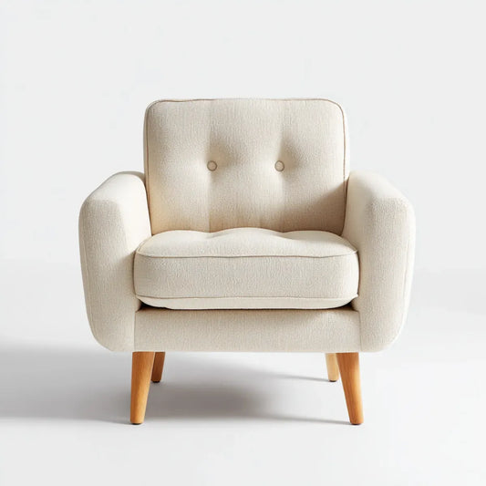 Fotel, Biały fotel w salonie 82 x 78 x 90 cm w kształcie prostokątnym