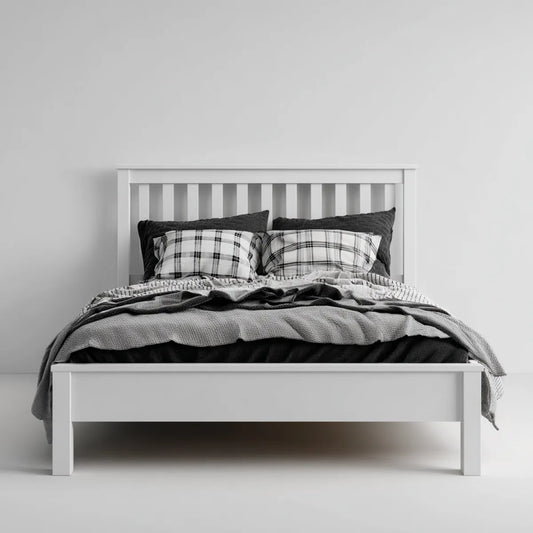 Łóżko podwójne 160 x 200 cm w litym drewnie z prostokątnej sosny