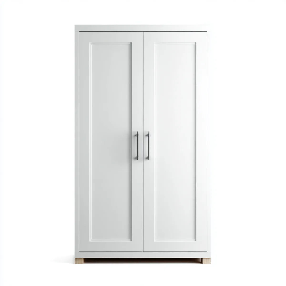 Szafa sypialna 2 drzwi jasnoszare i białe 80 x 50 x 180 cm w prostokątnych panelach MDF