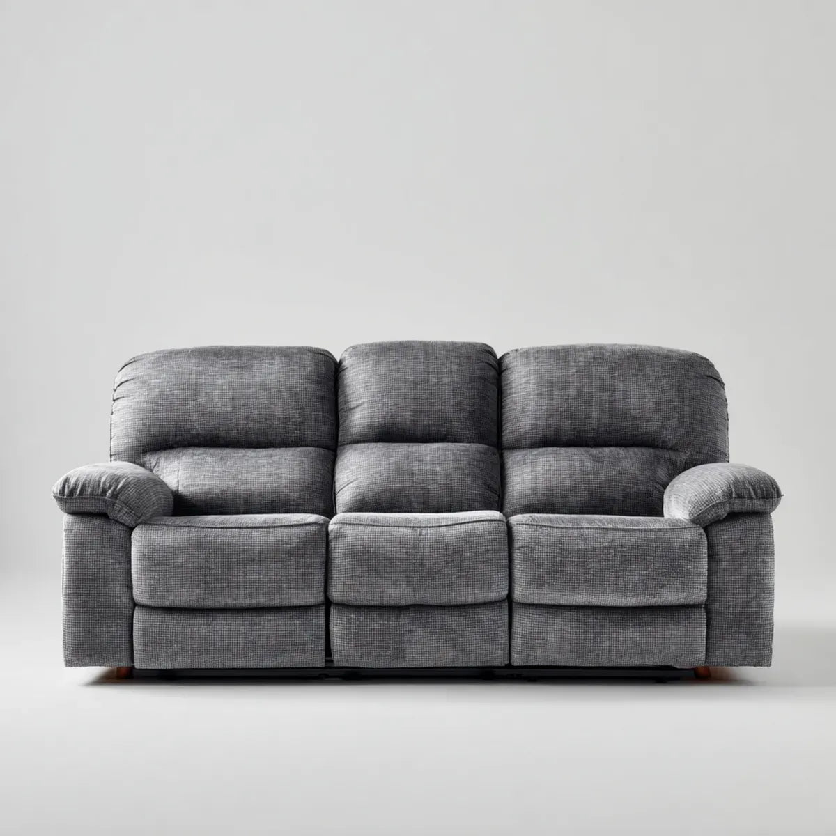 Sofa, 3 fotela szara, poliestrowa sofa z wyściełaną pianką 210 x 95 x 102 cm prostokątna