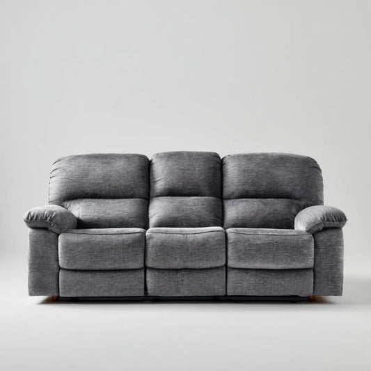 Sofa, 3 fotela szara, poliestrowa sofa z wyściełaną pianką 210 x 95 x 102 cm prostokątna