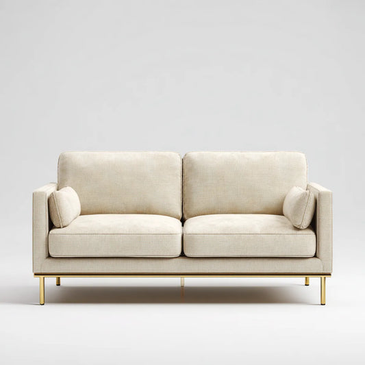 Sofa 2 miejsca z kości słoniowej w prostokątnym poliestrze 160 x 85 x 82 cm