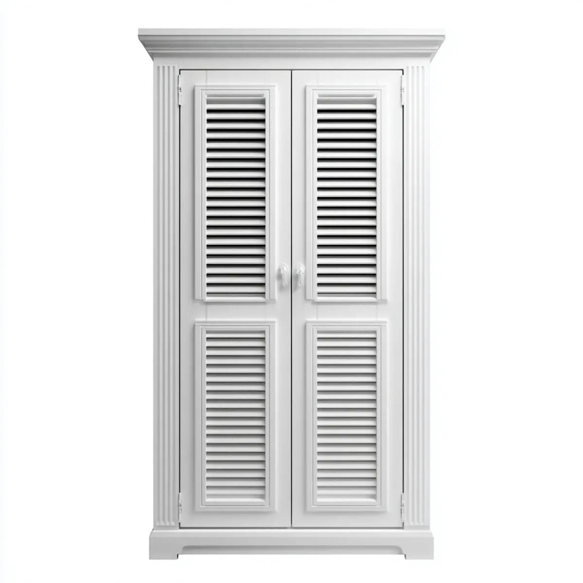 Szafa sypialna 2 drzwi persienées biały 100 x 55 x 200 cm w prostokątnym MDF